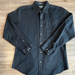Eddie Bauer Men's Black Button Down Shirt Classic Fit Medium